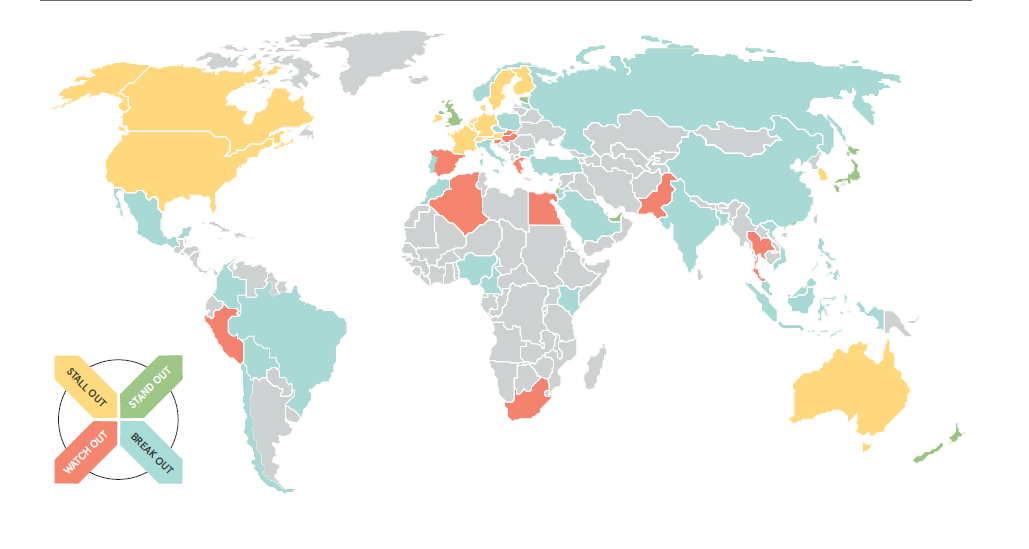 Mapa países digitales en el mundo